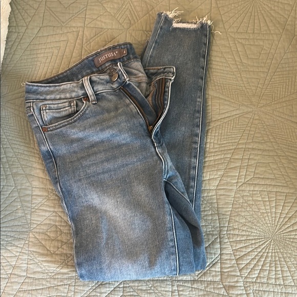 Just USA Blue Skinny Jeans with Distressed Details - Picture 1 of 1